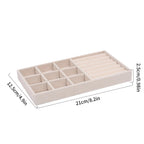 Flannelette Jewelry Display Stackable Exquisite Jewellery Holder Portable Ring Earrings Necklace Organizer Box Organizator
