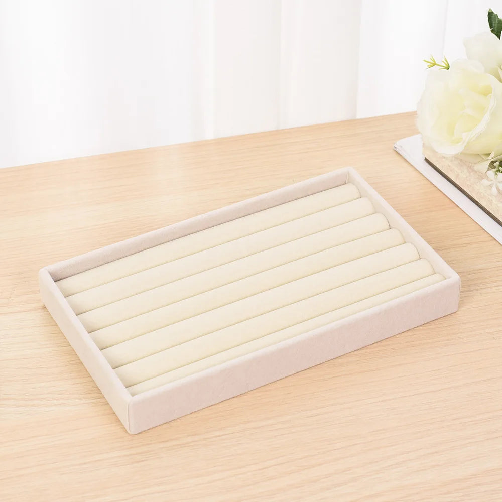 Flannelette Jewelry Display Stackable Exquisite Jewellery Holder Portable Ring Earrings Necklace Organizer Box Organizator