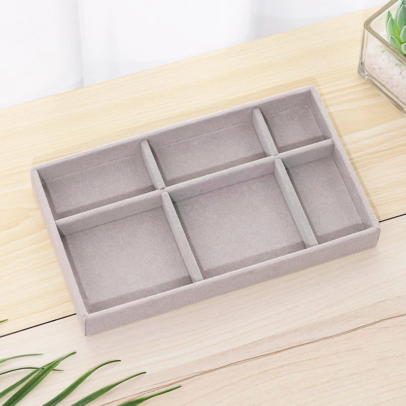 Flannelette Jewelry Display Stackable Exquisite Jewellery Holder Portable Ring Earrings Necklace Organizer Box Organizator