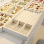 Flannelette Jewelry Display Stackable Exquisite Jewellery Holder Portable Ring Earrings Necklace Organizer Box Organizator