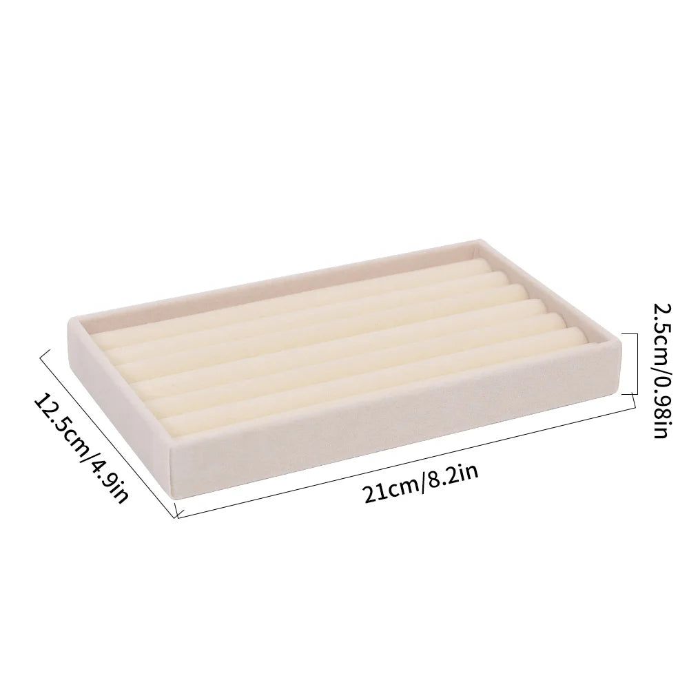 Flannelette Jewelry Display Stackable Exquisite Jewellery Holder Portable Ring Earrings Necklace Organizer Box Organizator