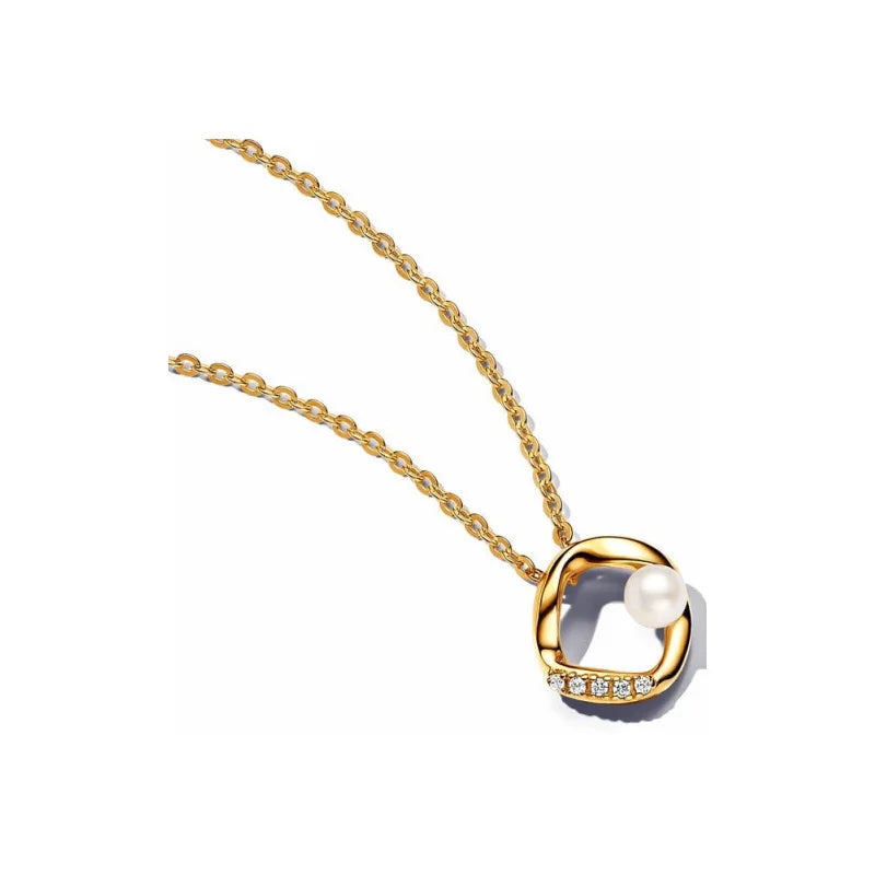 2025 Fashion 925 Sterling Silver Series Gold Pearl Irregular Organic Pearl Charm Earrings Necklace For Mother's Jewellery Gift