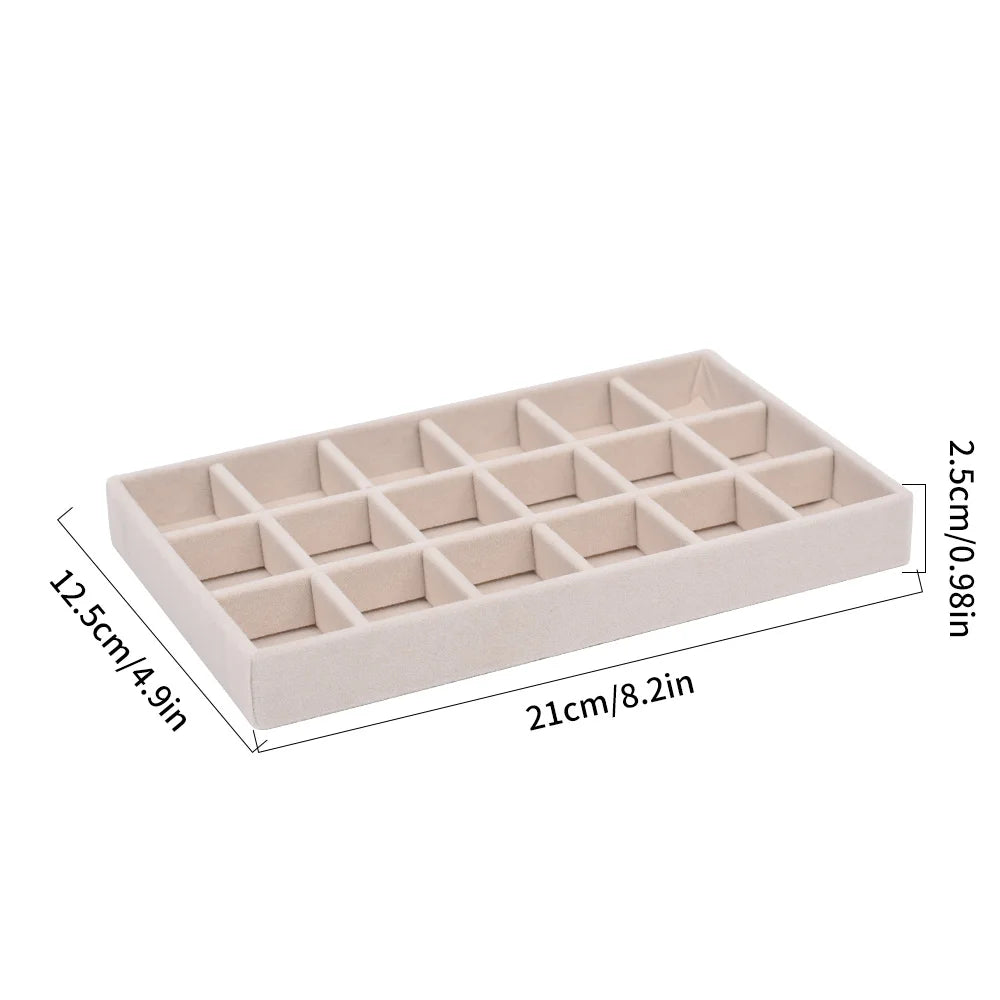 Flannelette Jewelry Display Stackable Exquisite Jewellery Holder Portable Ring Earrings Necklace Organizer Box Organizator