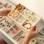 Flannelette Jewelry Display Stackable Exquisite Jewellery Holder Portable Ring Earrings Necklace Organizer Box Organizator