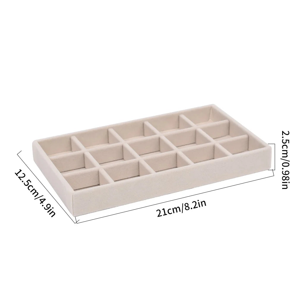 Flannelette Jewelry Display Stackable Exquisite Jewellery Holder Portable Ring Earrings Necklace Organizer Box Organizator