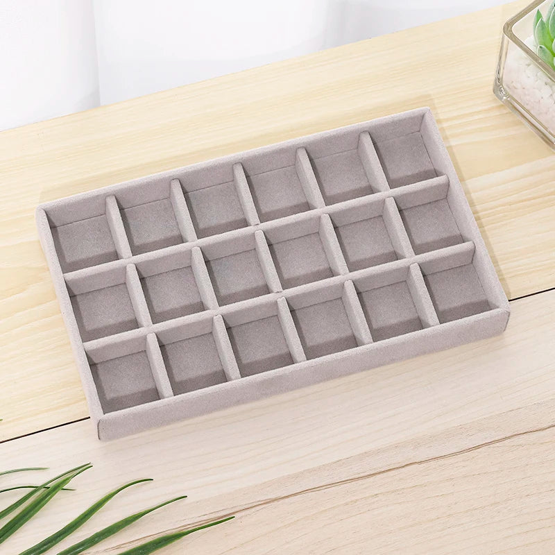 Flannelette Jewelry Display Stackable Exquisite Jewellery Holder Portable Ring Earrings Necklace Organizer Box Organizator