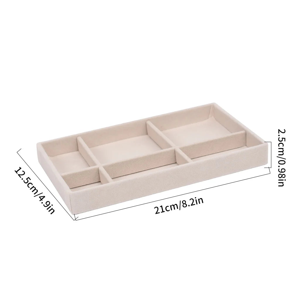 Flannelette Jewelry Display Stackable Exquisite Jewellery Holder Portable Ring Earrings Necklace Organizer Box Organizator