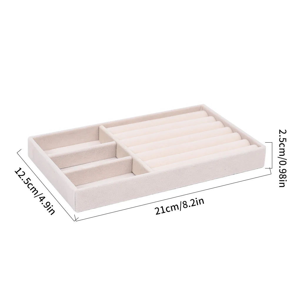 Flannelette Jewelry Display Stackable Exquisite Jewellery Holder Portable Ring Earrings Necklace Organizer Box Organizator