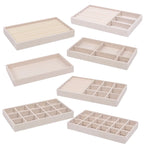 Flannelette Jewelry Display Stackable Exquisite Jewellery Holder Portable Ring Earrings Necklace Organizer Box Organizator