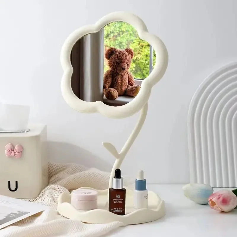 Mirror Desktop Flower Mirrors Creative Dormitory Desktop Online Celebrity Gao Yan Value Mirrors for Bedroom Home Decor Mirror