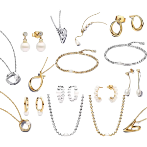 2025 Fashion 925 Sterling Silver Series Gold Pearl Irregular Organic Pearl Charm Earrings Necklace For Mother's Jewellery Gift